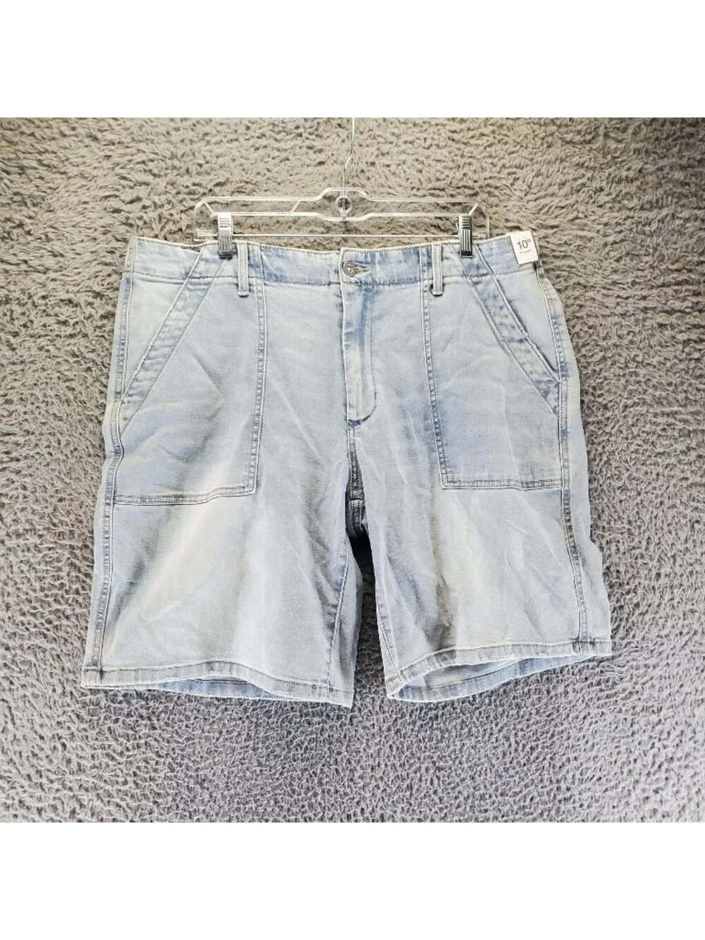 Time And Tru Shorts Womens 18 Light Blue High Rise Bermuda Relaxed Fit *NWT*